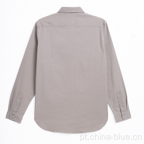 camisa de manga comprida de alta qualidade de algodão 100% masculina